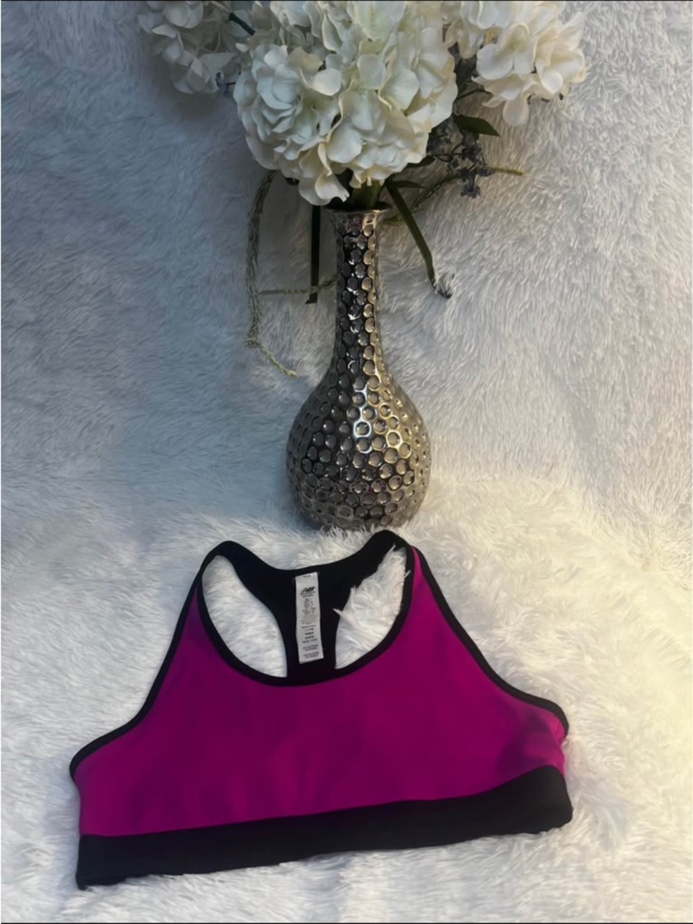 Women's Magenta Racerback Sports Bra - New Balance